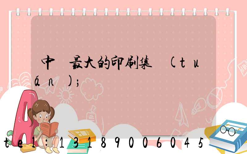中國最大的印刷集團(tuán)