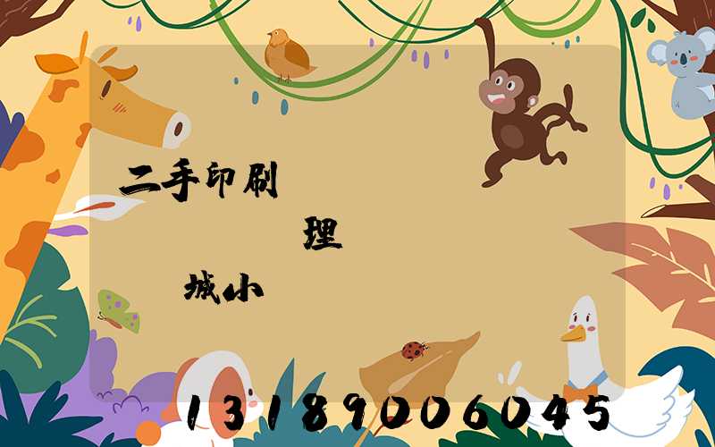 二手印刷機(jī)設(shè)備處理網(wǎng)鏡雙城小說(shuō)