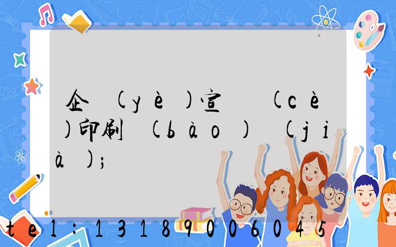 企業(yè)宣傳冊(cè)印刷報(bào)價(jià)