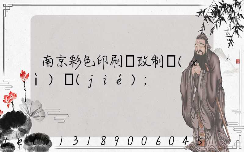 南京彩色印刷廠改制細(xì)節(jié)