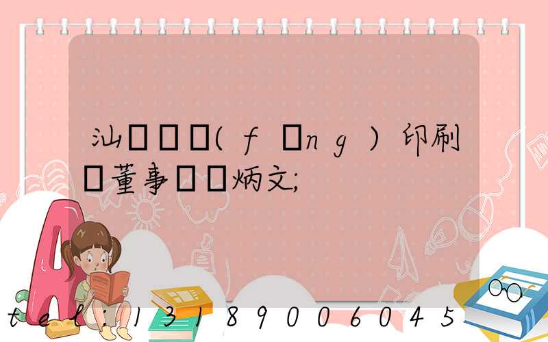 汕頭東風(fēng)印刷廠董事長黃炳文