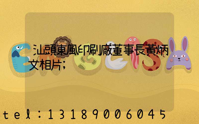 汕頭東風印刷廠董事長黃炳文相片