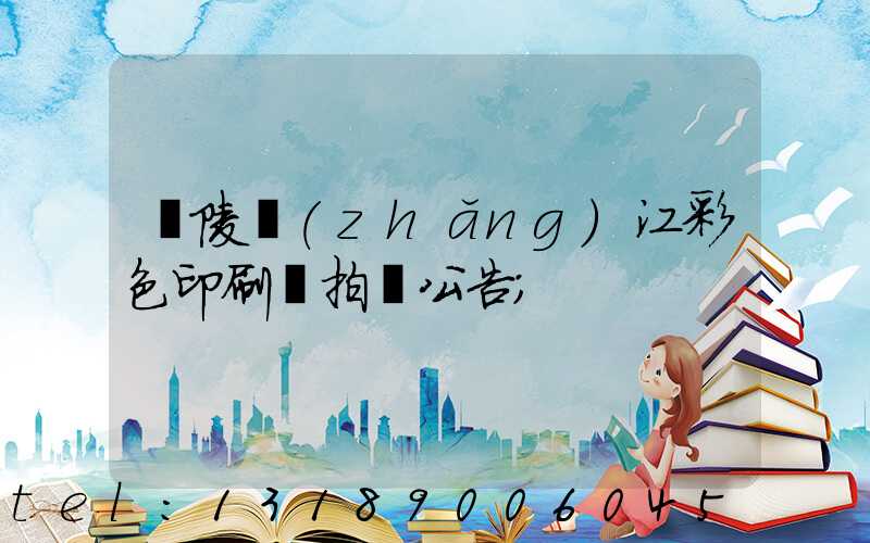 銅陵長(zhǎng)江彩色印刷廠拍賣公告