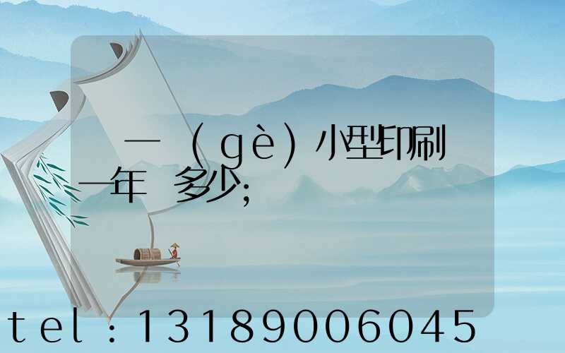 開一個(gè)小型印刷廠一年賺多少